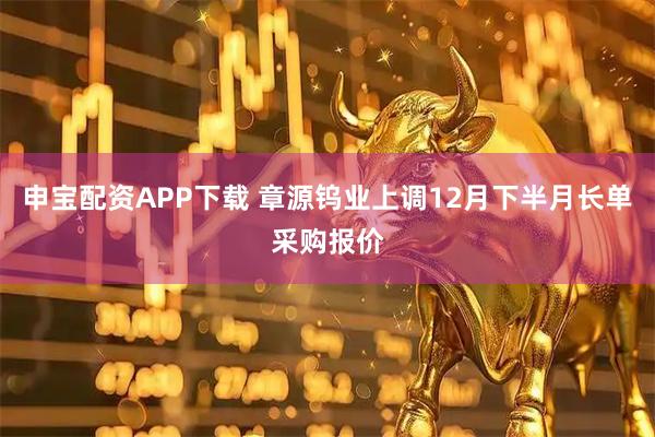 申宝配资APP下载 章源钨业上调12月下半月长单采购报价