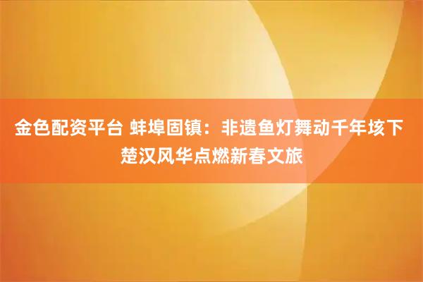 金色配资平台 蚌埠固镇：非遗鱼灯舞动千年垓下 楚汉风华点燃新春文旅